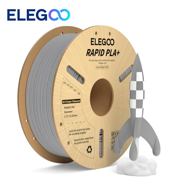 Filamentos Elegoo Rapid PLA+ gris en bobinas — Bytecom 3D Morón